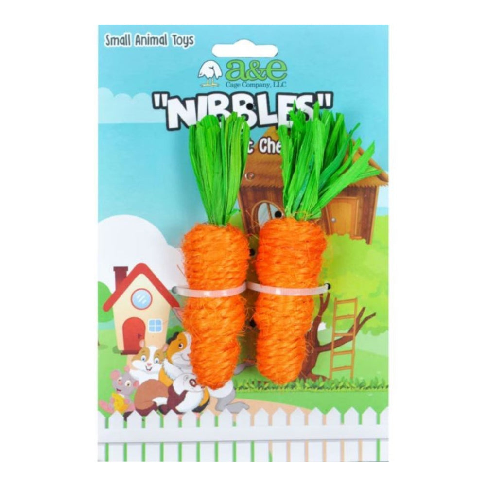 A &E Cages Nibbles Small Animal Loofah Chew Toy Carrots; 1ea