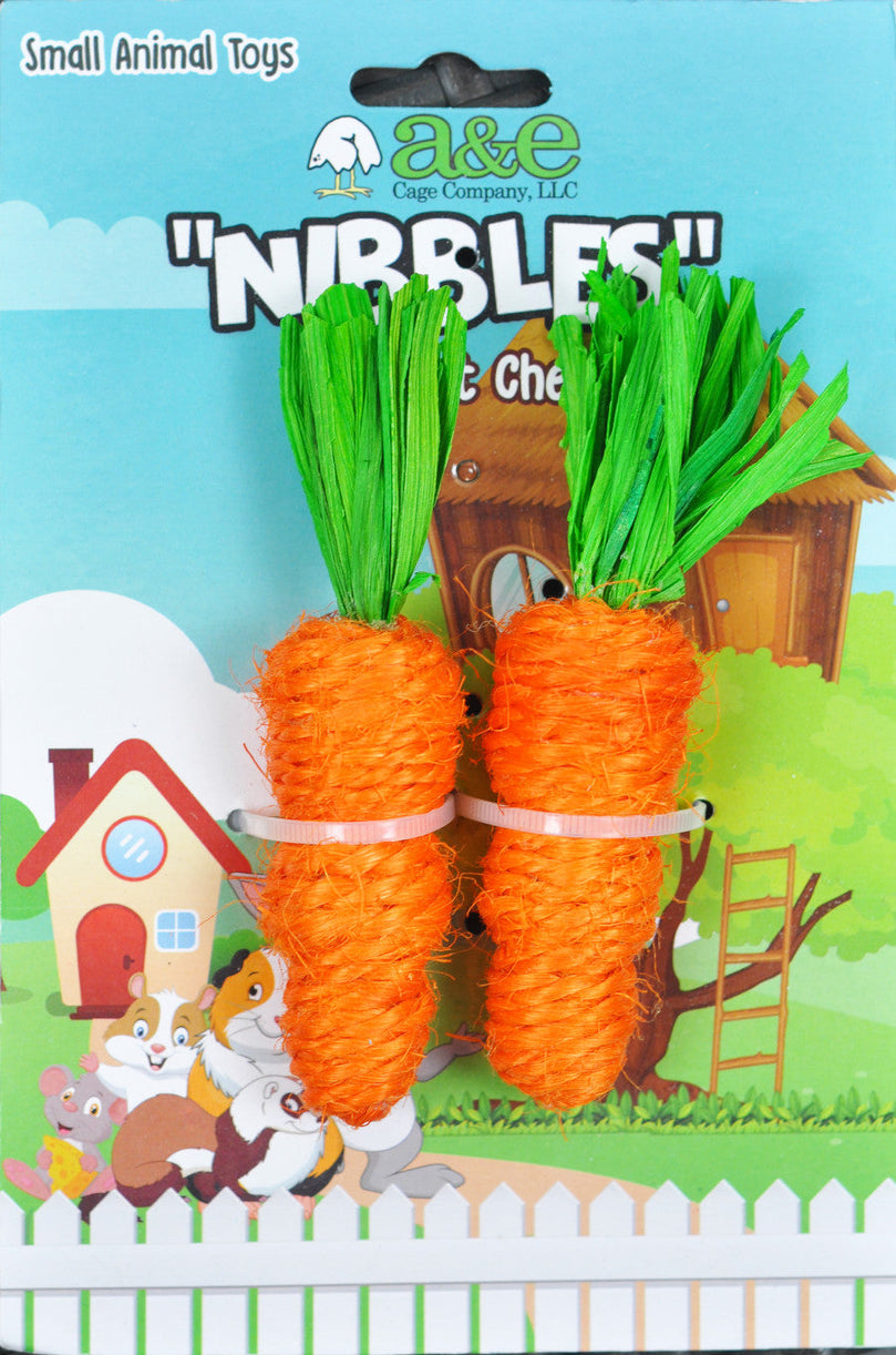 A & E Cages Nibbles Small Animal Loofah Chew Toy Carrots; 1ea for your Pet Small Animal with Pet Store X.