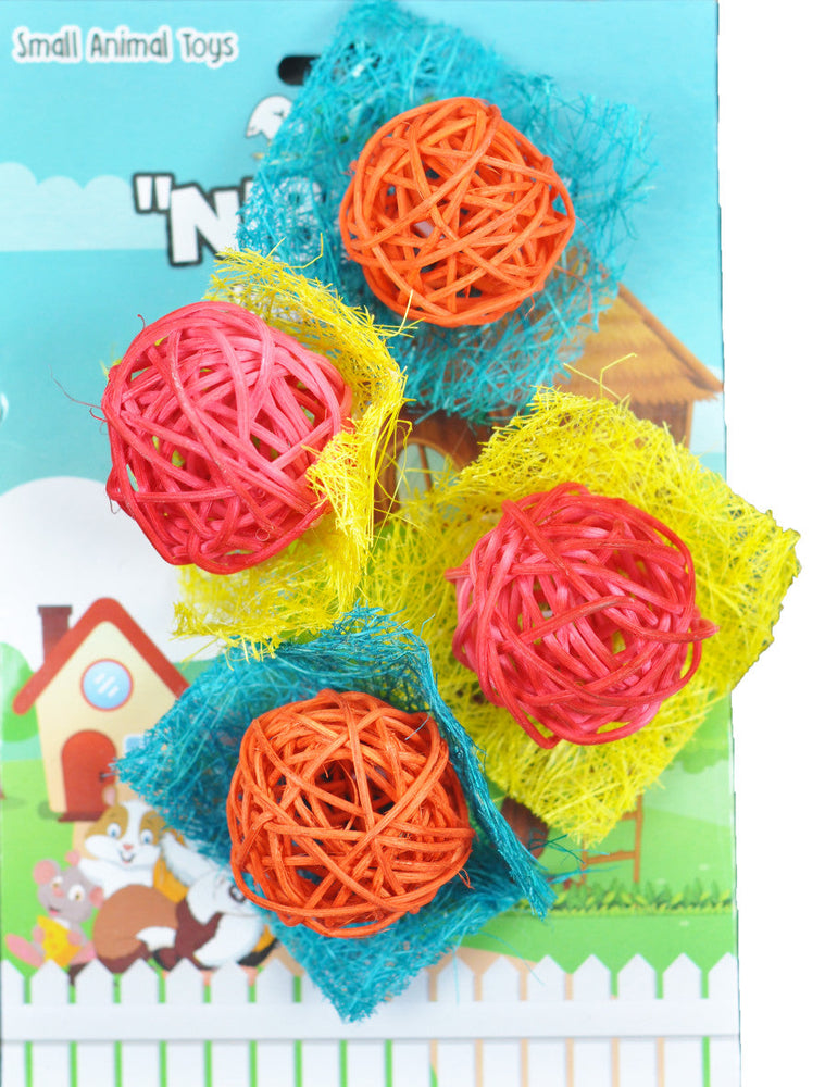 A & E Cages Nibbles Small Animal Loofah Chew Toy Bon Bons; 1ea for your Pet Small Animal with Pet Store X.