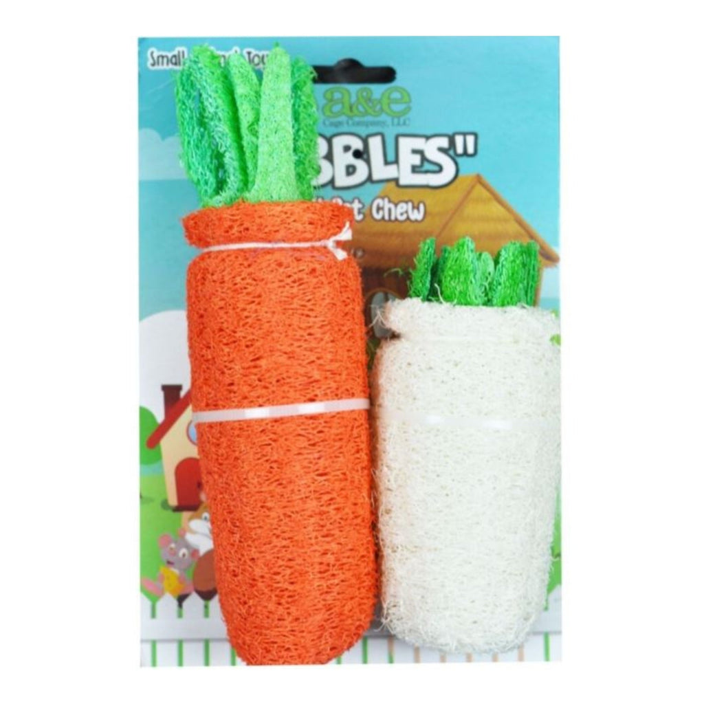 A &E Cages Nibbles Small Animal Loofah Chew Toy Large Daikon; 1ea