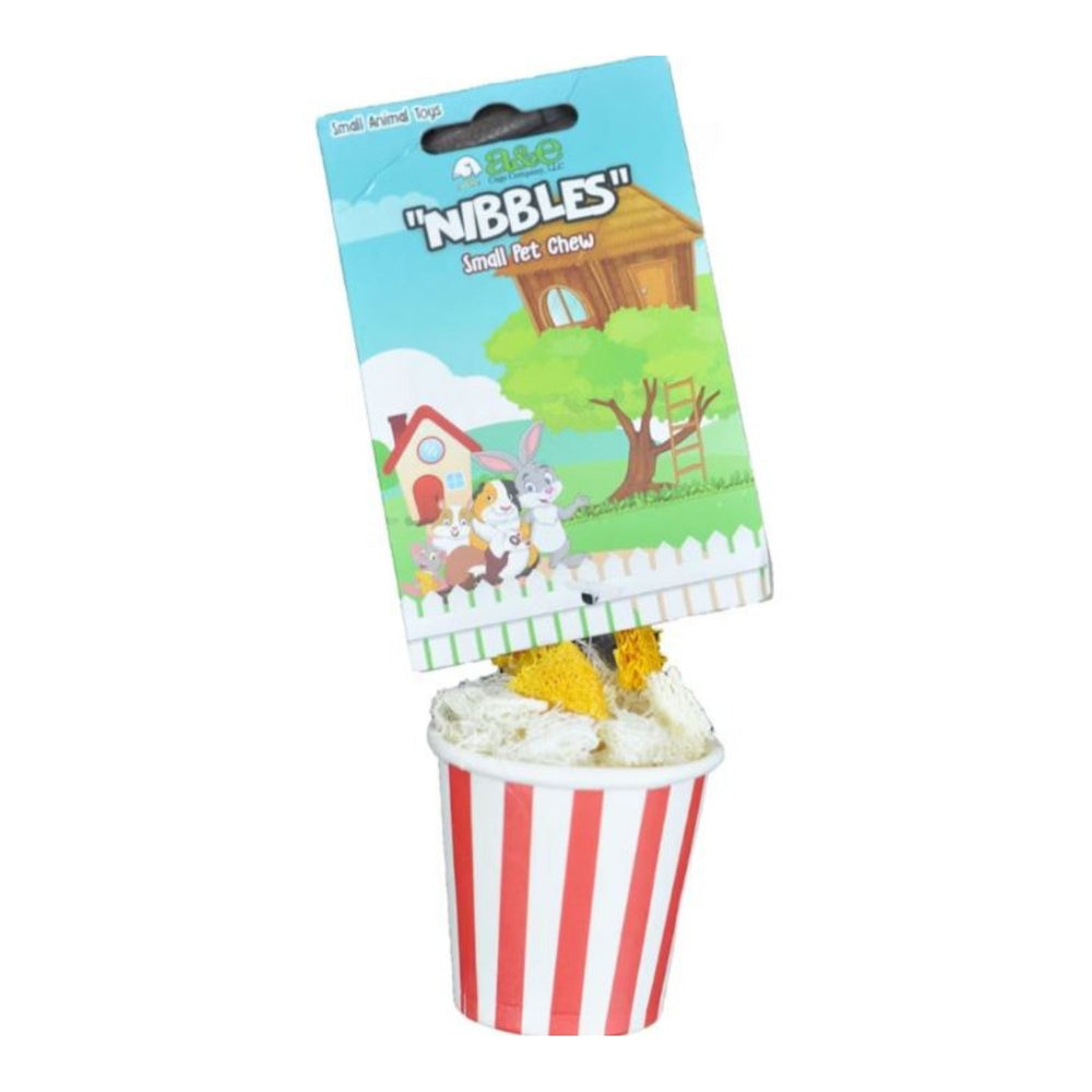 A &E Cages Nibbles Small Animal Loofah Chew Toy Popcorn; 1ea