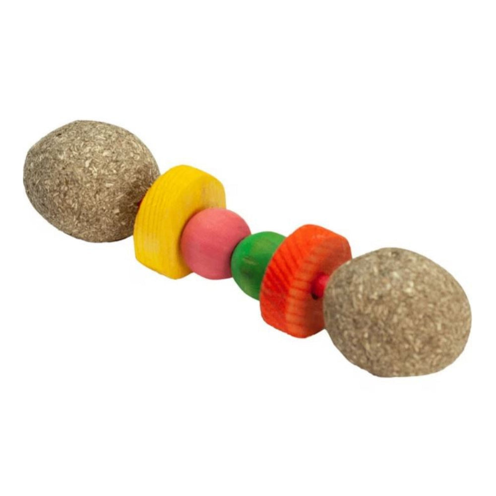 A E Cages Nibbles Hay Dumbbell Small Animal Chew 1ea-One Size