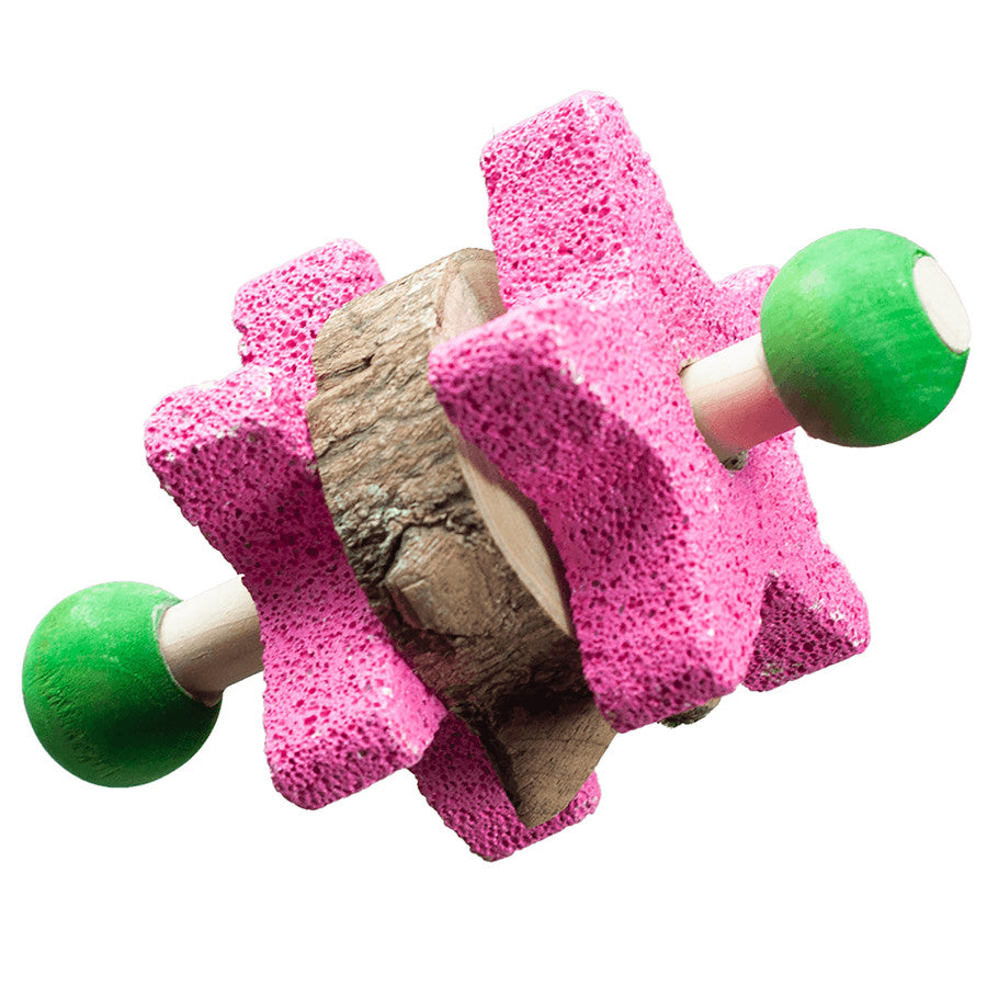 A & E Cages Nibbles Star Pumice Dumbbell Small Animal Chew 1ea-One Size for your Pet Small Animal with Pet Store X.