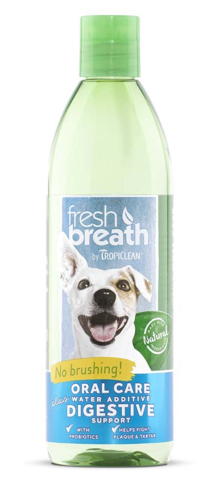 TropiClean Fresh Breath Oral Care Water Additive Plus Digestive Support for Dogs 1ea/16 fl oz