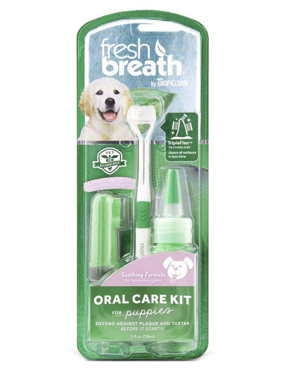 TropiClean Fresh Breath Oral Care Kit for Dogs 1ea/Puppy for your Pet Dog with Pet Store X.