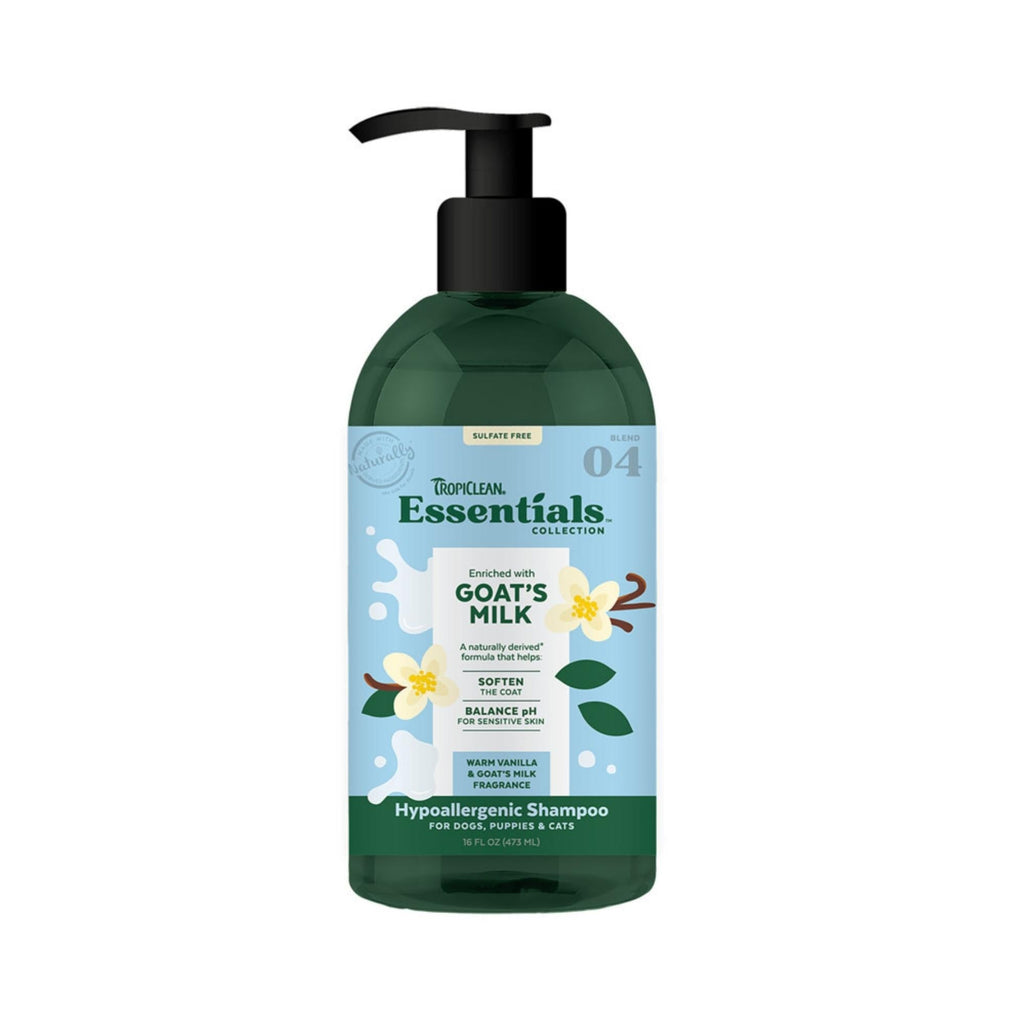 TropiClean Essentials Goat's Milk Shampoo for Dogs, Puppies & Cats 1ea/16 oz