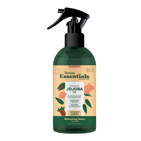 TropiClean Essentials Jojoba Oil Deodorizing Spray 1ea/8 oz for your Pet Dog with Pet Store X.