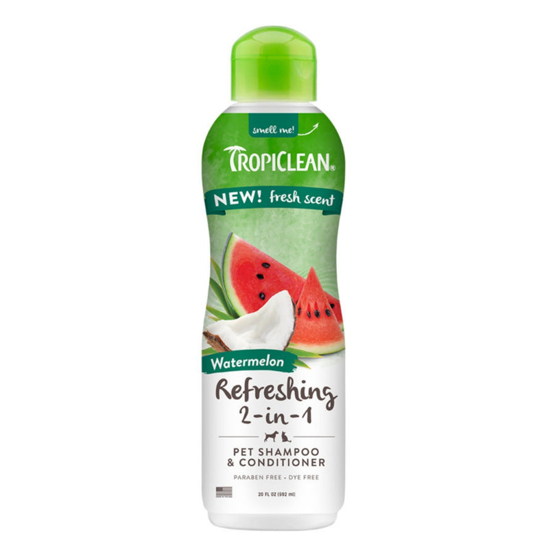 TropiClean Refreshing 2-in-1 Pet Shampoo and Conditioner Watermelon, 1ea/20oz for your Pet Dog with Pet Store X.