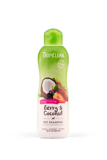 TropiClean Berry & Coconut Deep Cleansing Shampoo for Pets 1ea/20 fl oz for your Pet Dog with Pet Store X.