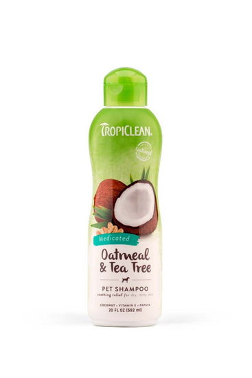 TropiClean Oatmeal & Tea Tree Medicated Itch Relief Shampoo for Pets 1ea/20 oz for your Pet Dog with Pet Store X.