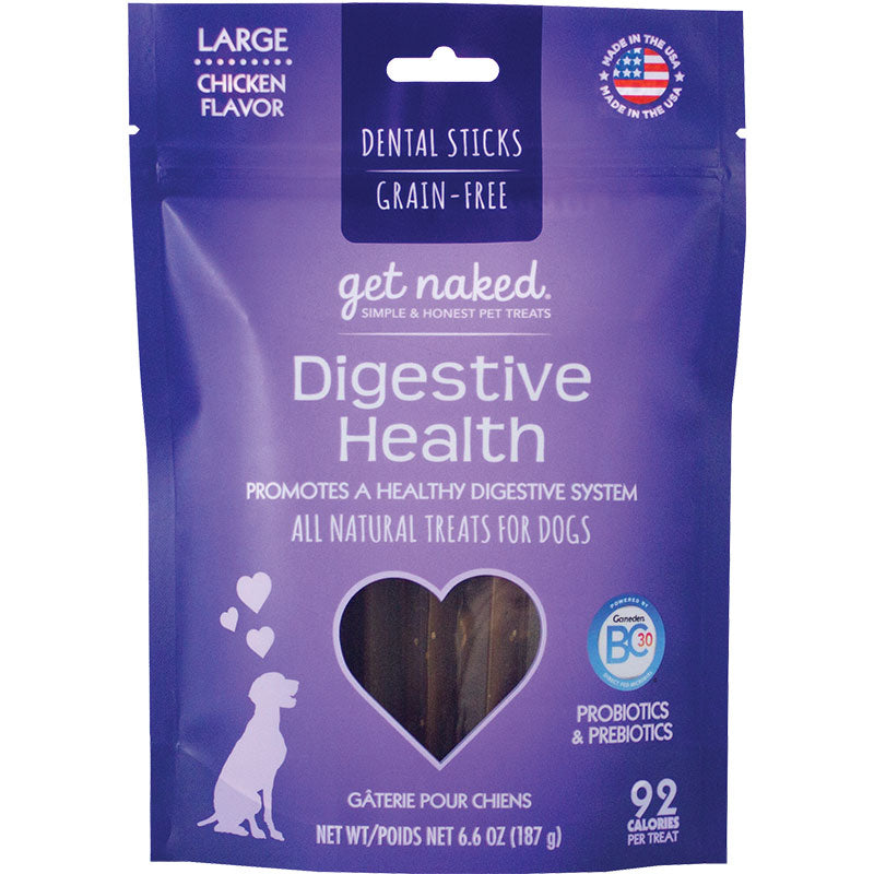 Get Naked Digestive Health Grain-Free Dental Stick Dog Treats Chicken 1ea/66 oz, LG for your Pet Dog with Pet Store X!