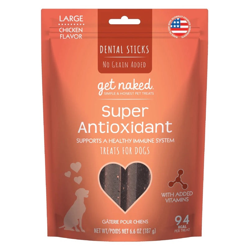 Get Naked Super Antioxidant Grain-Free Dental Stick Dog Treats Chicken 1ea/66 oz, LG for your Pet Dog with Pet Store X.