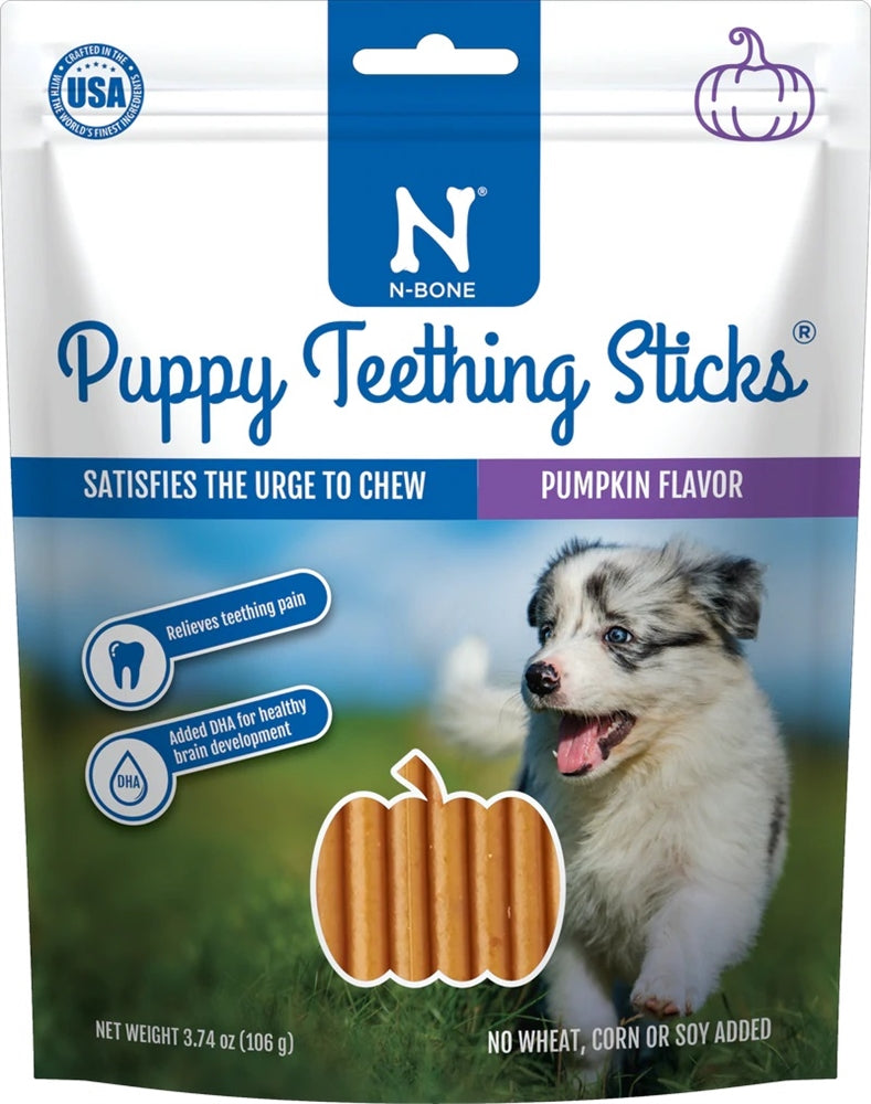 Nbone Puppy Teething Sticks Pumpkin 17 Ct