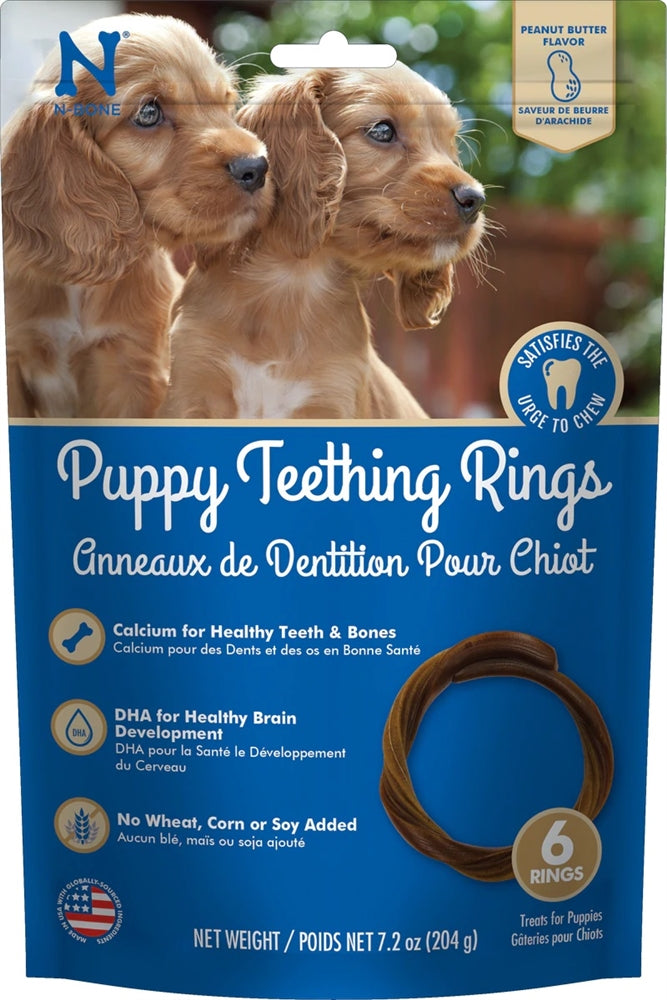 Nbone Dog Teething Ring Peanut Butter 6 Pack