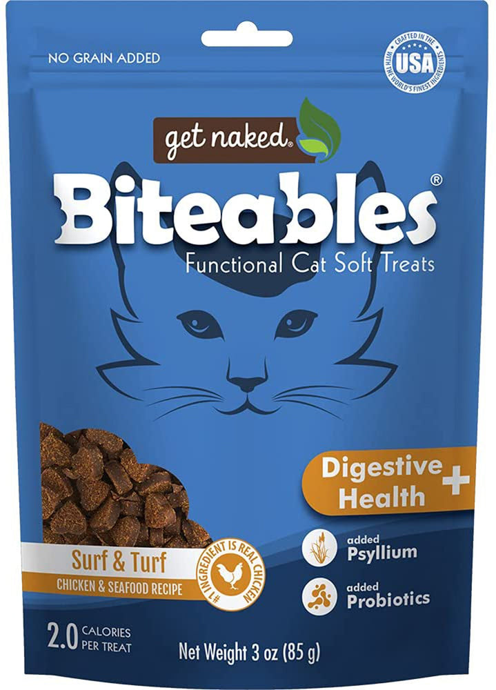 Get Naked Biteables Digestive Health Plus Functional Cat Soft Treats 3oz for your Pet Dog with Pet Store X!