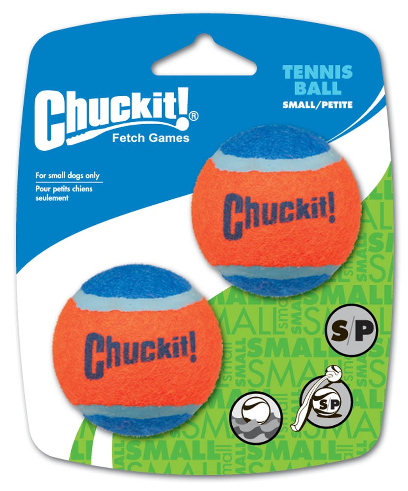 Chuckit! Tennis Ball Dog Toy Shrink Sleeve Blue/Orange 1ea/SM, 2 pk for your Pet Dog with Pet Store X.