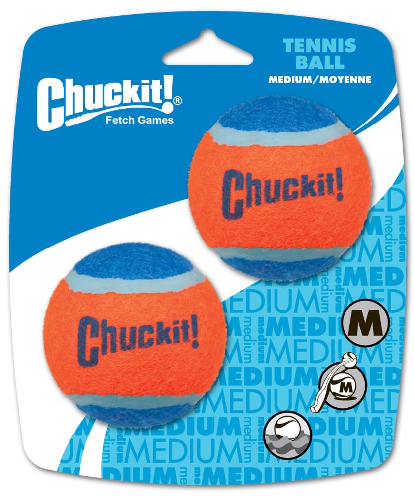 Chuckit! Tennis Ball Dog Toy Shrink Sleeve Blue/Orange 1ea/MD, 2 pk for your Pet Dog with Pet Store X.