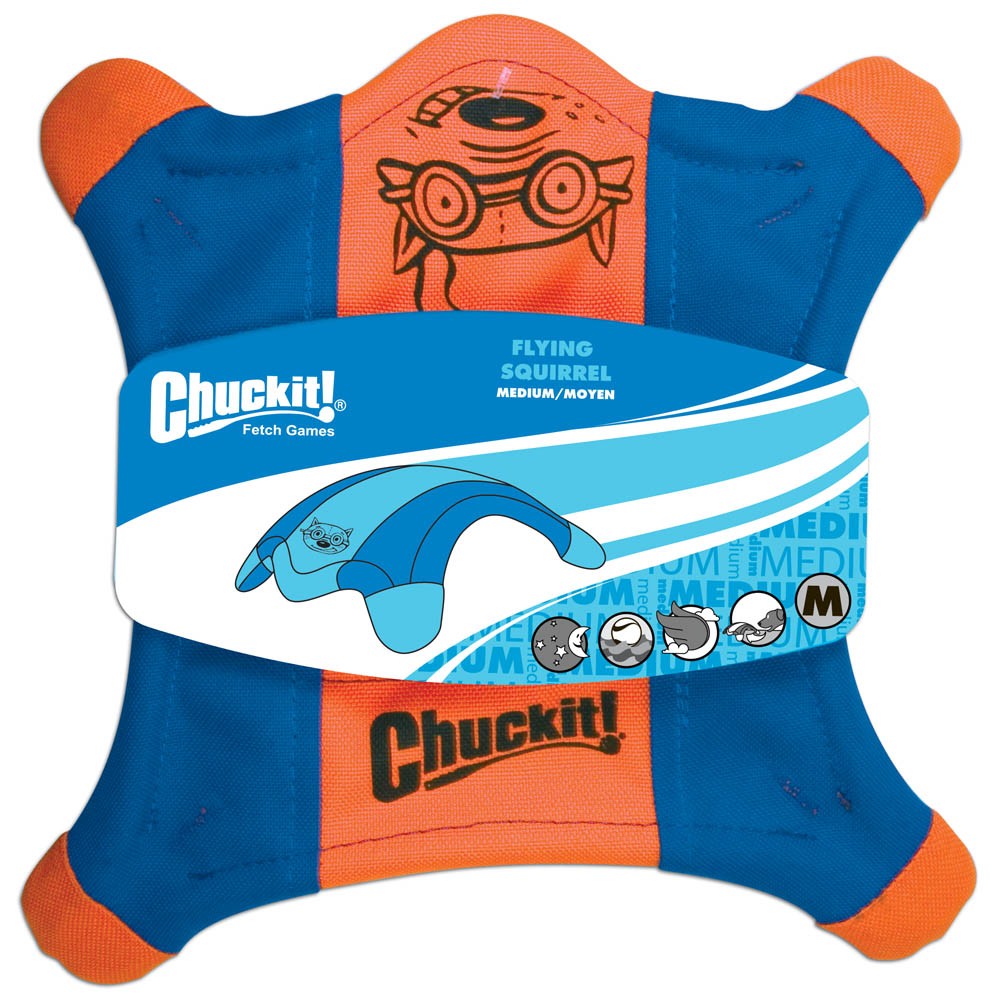 Chuckit! Flying Squirrel Dog Toy Blue/Orange 1ea/MD for your Pet Dog with Pet Store X.