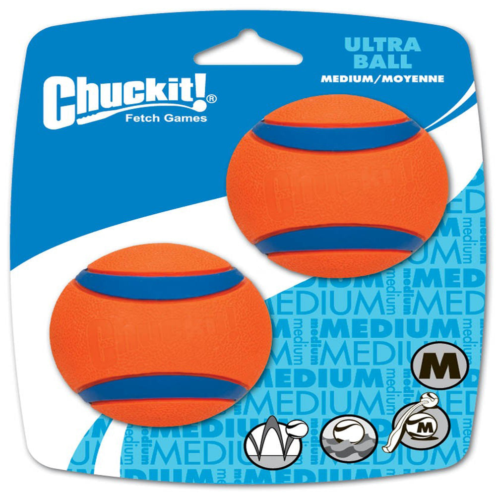 Chuckit! Ultra Ball Dog Toy Blue/Orange 1ea/2 pk, MD