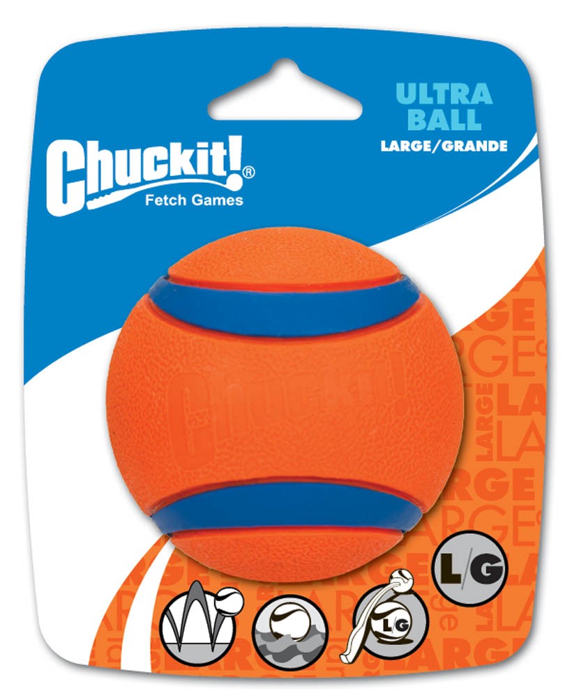 Chuckit! Ultra Ball Dog Toy Blue/Orange 1ea/LG for your Pet Dog with Pet Store X.