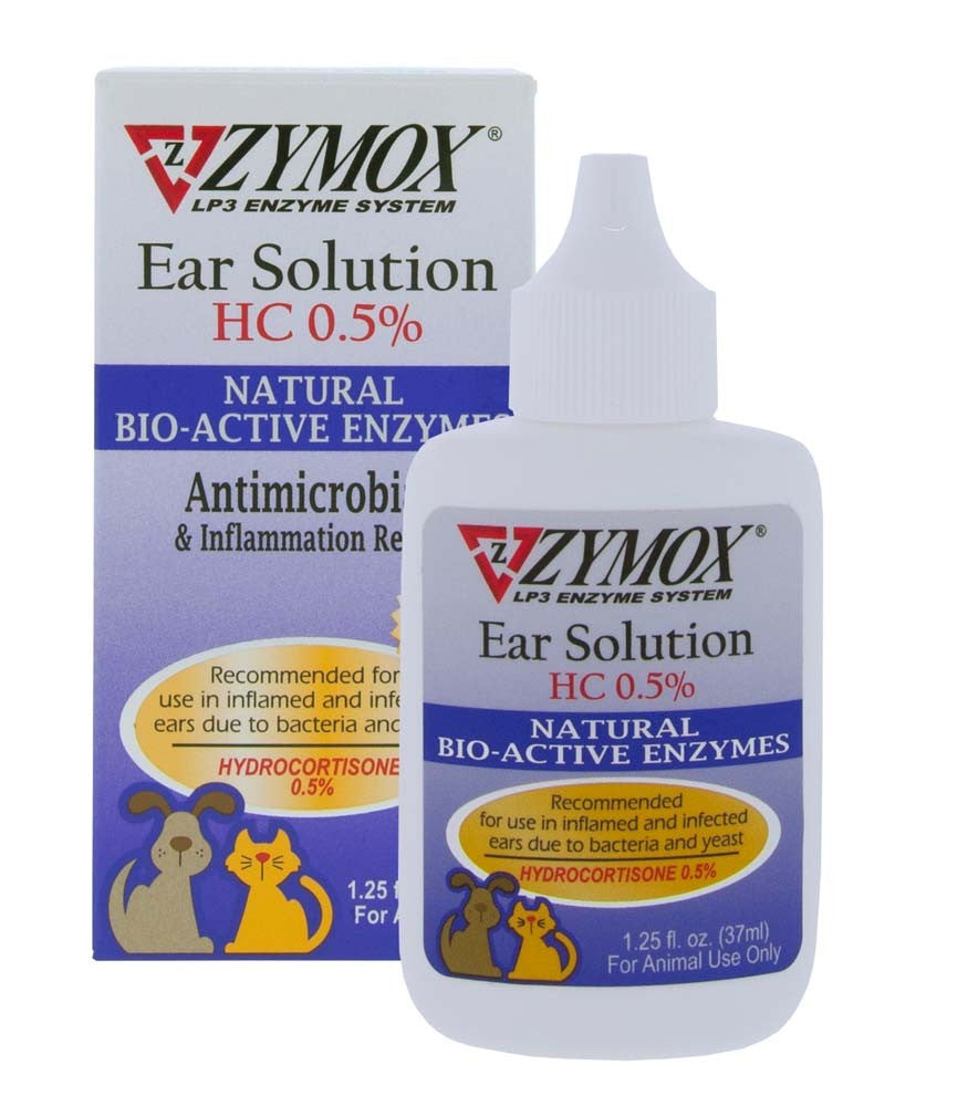 Zymox Ear Solution with 5% hydrocortisone 125oz bottle 1ea/125 fl oz for your Pet Dog with Pet Store X.