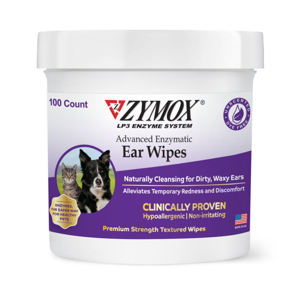 Zymox Advanced Enzymatic Ear Wipes for Cats & Dogs 1ea/100 ct