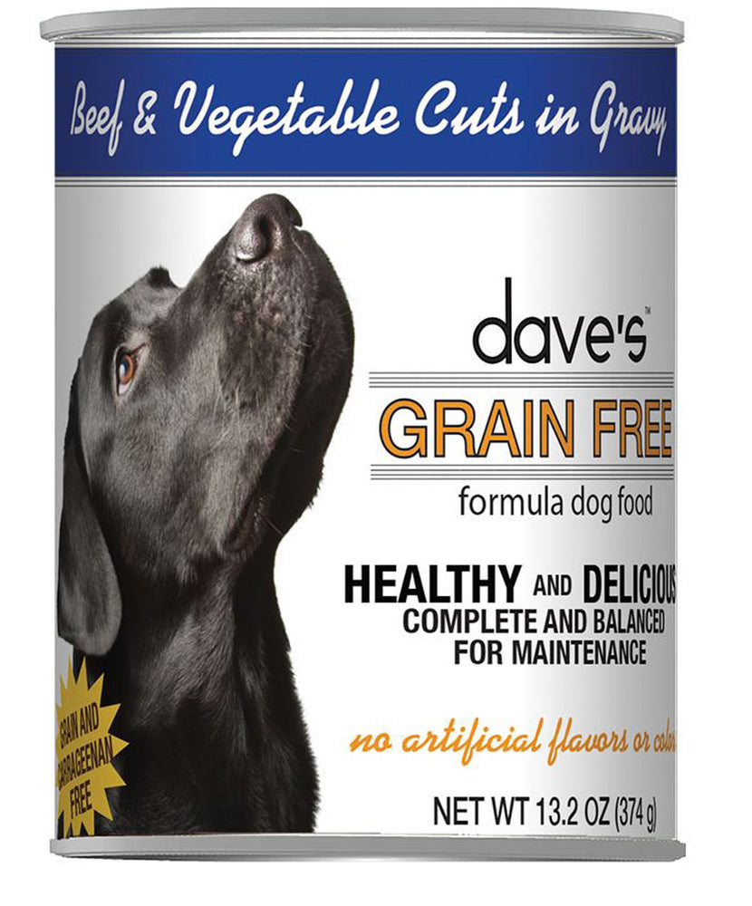 Dave's Cat's Dog Grain Free Beef And Vegetable Cuts In Gravy 13.2oz. (Case of 12)