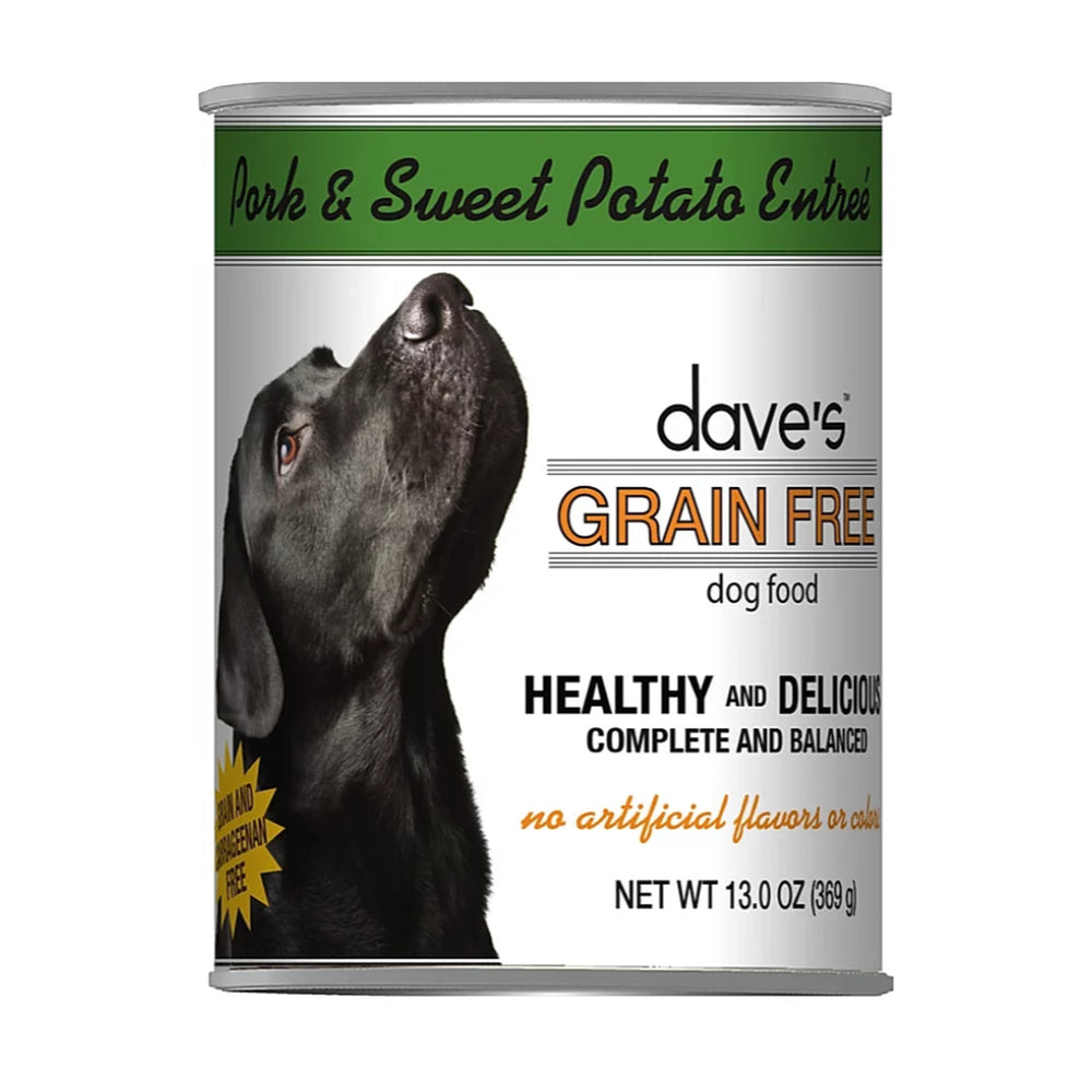 Daves Pet Food Dog Grain Free Pork And Sweet Potato 132oz (Case of 12) for your Pet Dog with Pet Store X!