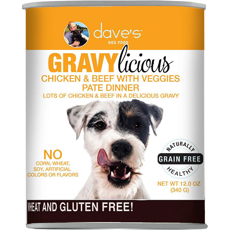 Dave's Cat's Dog Grain Free Gravylicious Chicken And Beef 12oz (Case of 12) for your Pet Dog with Pet Store X!