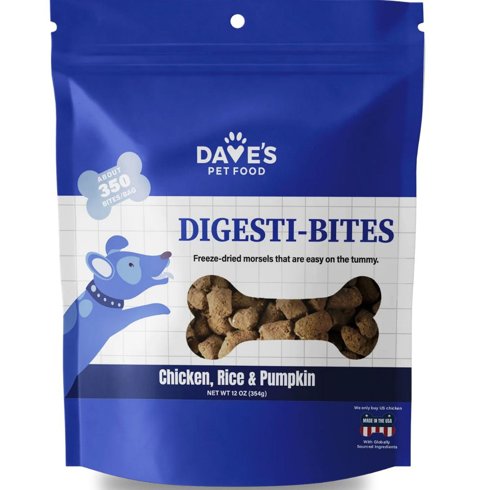 Dave'S Pet Food Dog Digesti-Bites Freeze-Dried Chicken Rice & Pumpkin 12Oz for your Pet Dog with Pet Store X!