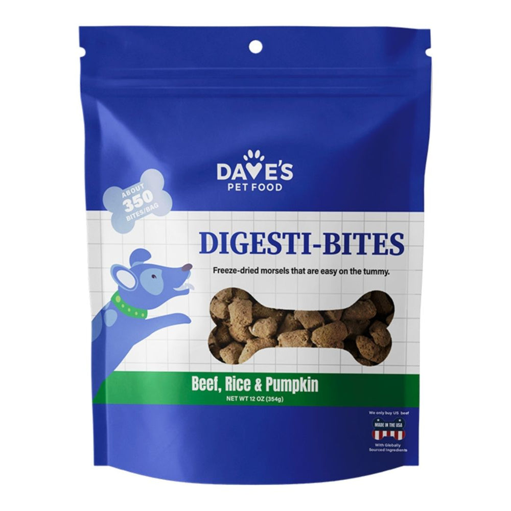 Dave'S Pet Food Dog Digesti-Bites Freeze-Dried Beef Rice & Pumpkin 12Oz for your Pet Dog with Pet Store X!