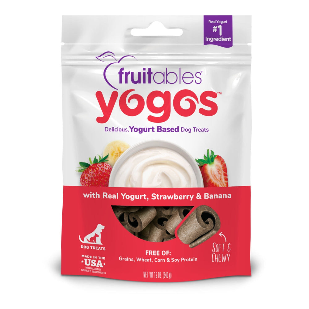 Fruitables Yogos Real Yogurt Dog Treats Strawberry & Banana, 1ea/12oz for your Pet Dog with Pet Store X!