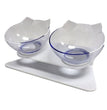 Goo-Eez Inclinded Double Feeder Cat Bowl Clear/White One Size