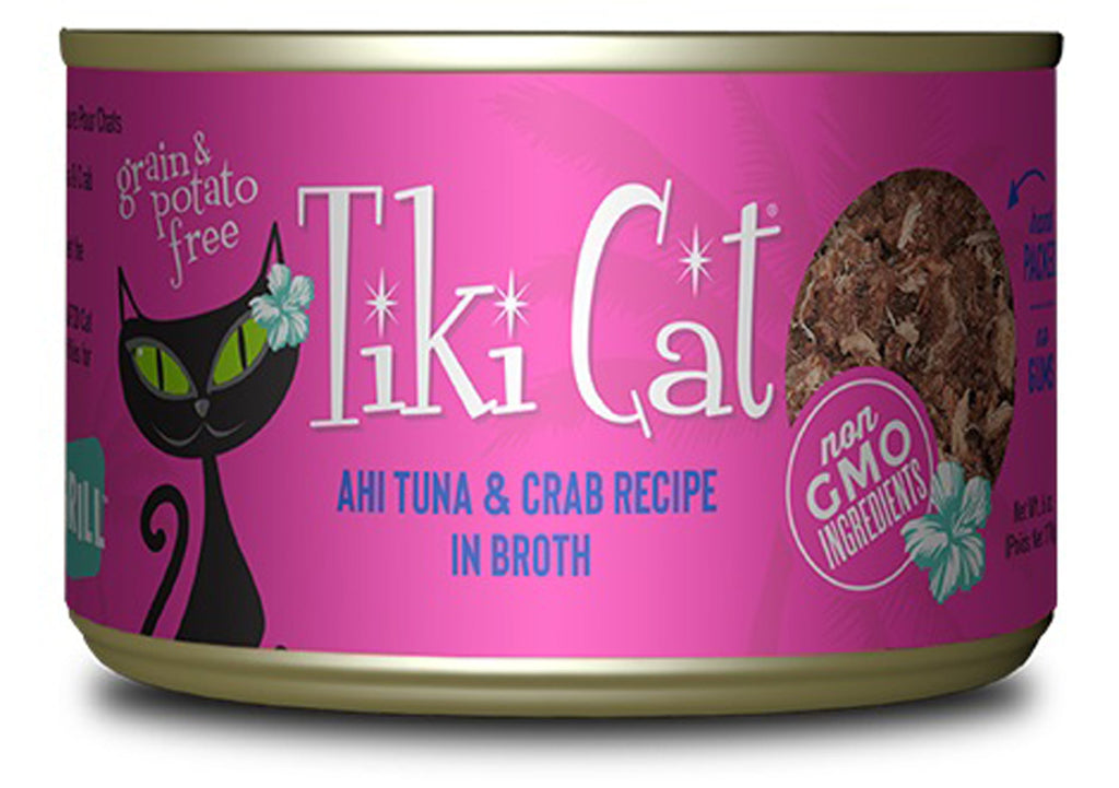 Tiki Pets Cat Hana Grill Ahi Tuna & Crab in Broth 6oz. (Case of 8)