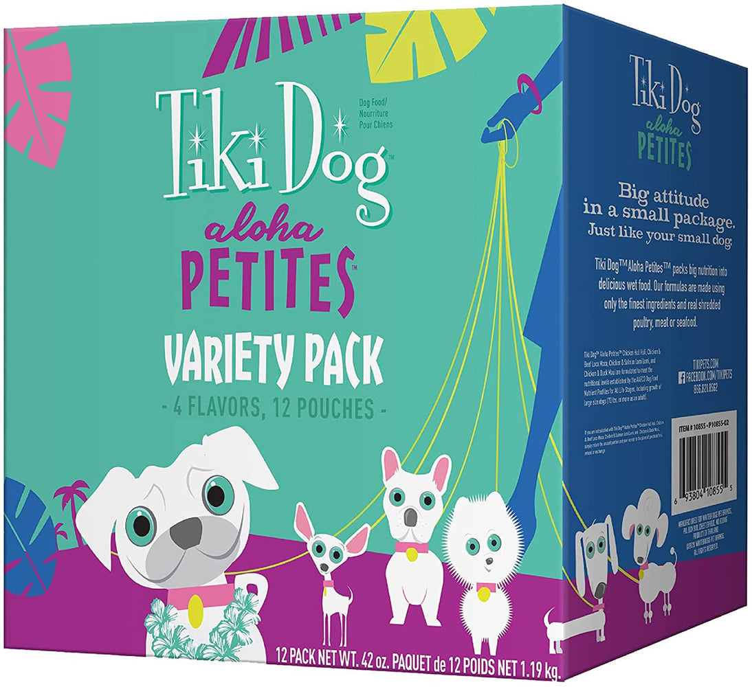 Tiki Pets Dog Aloha 3.5Oz Variety Pouch Pack (Case of 12)