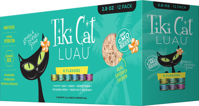 Tiki Pets Cat Luau Emma Variety Pack 28oz (Case of 12) for your Pet Cat with Pet Store X!