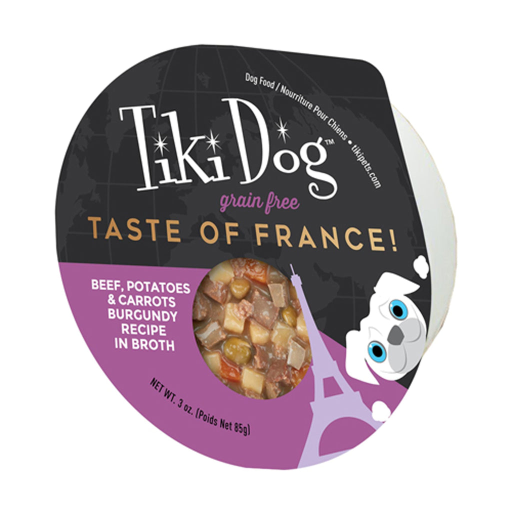 Tiki Pets Dog Gourmet France Beef 3oz. (Case of 4)