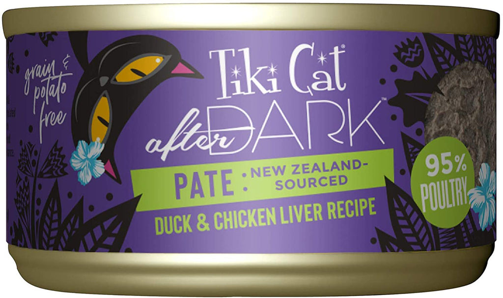 Tiki Pets Cat After Dark Duck & Chicken Liver Pate 3oz. (Case of 12)