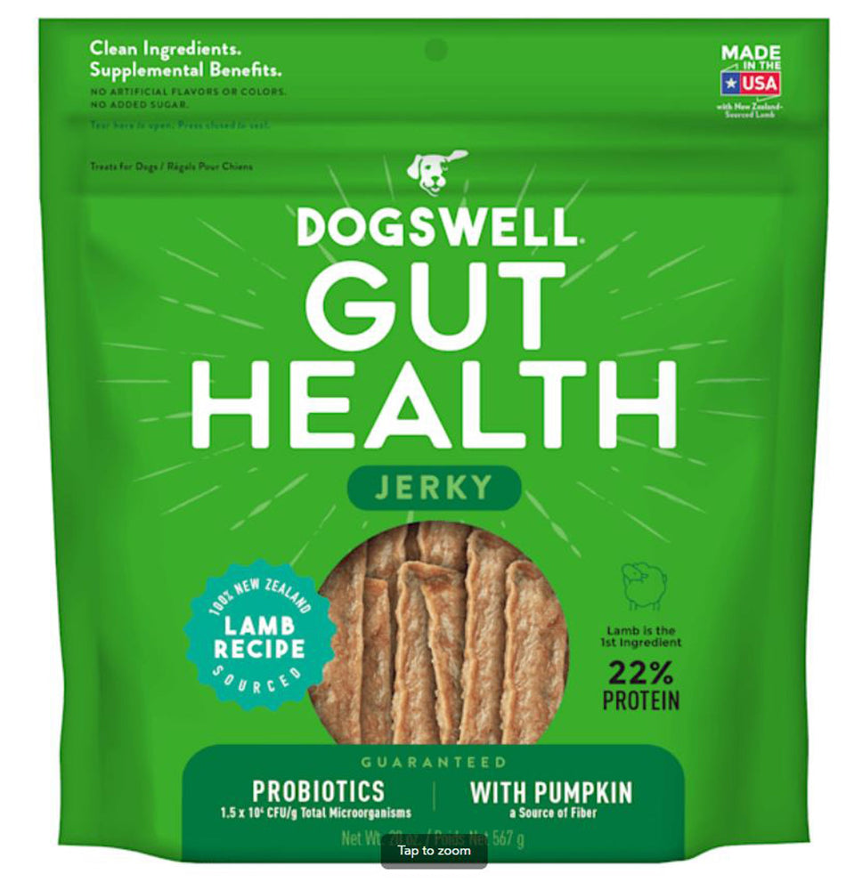 Dogswell Dog Gut Health Jerky Grain Free Lamb 20oz.