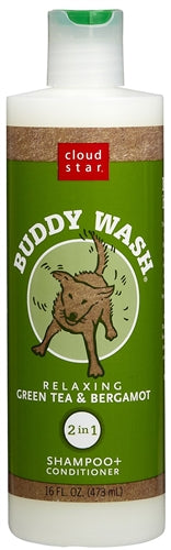 Cloud Star Buddy Wash Relaxing Green Tea and Bergamot Dog Shampoo and Conditioner; 16oz Bottle for your Pet Dog with Pet Store X.