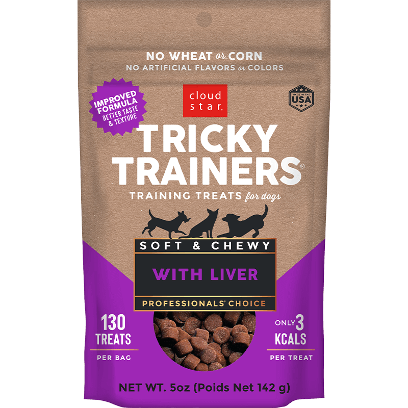 Cloud Star Chewy Tricky Trainers Liver Flavor Dog Treats; 5oz Bag for your Pet Dog with Pet Store X!