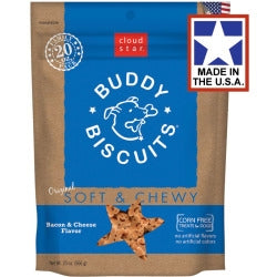 Cloud Star Original Soft and Chewy Buddy Biscuits With Bacon and Cheese Dog Treats; 20-Oz Bag for your Pet Dog with Pet Store X!