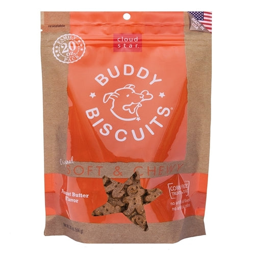 Cloud Star Original Soft and Chewy Buddy Biscuits With Peanut Butter Dog Treats; 20-Oz Bag for your Pet Dog with Pet Store X!