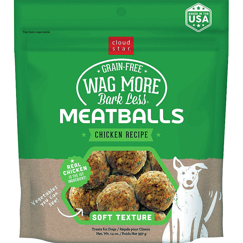 Cloud Star Wagmore Dog Meatball Grain Free Chicken 14Oz for your Pet Dog with Pet Store X!