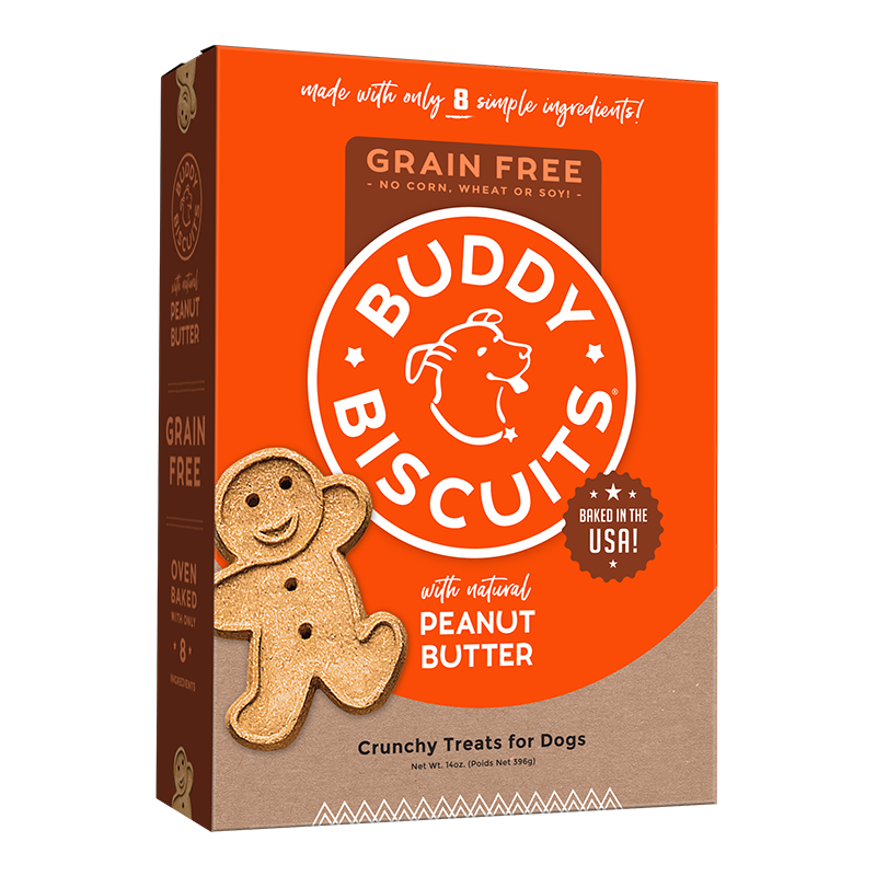 Cloud Star Grain-Free Oven Baked Buddy Biscuits With Homestyle Peanut Butter Dog Treats; 14oz Box for your Pet Dog with Pet Store X!