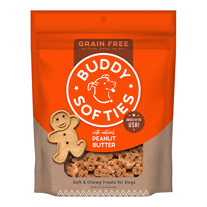 Cloud Star Grain-Free Soft and Chewy Buddy Biscuits With Homestyle Peanut Butter Dog Treats; 5oz Bag for your Pet Dog with Pet Store X!