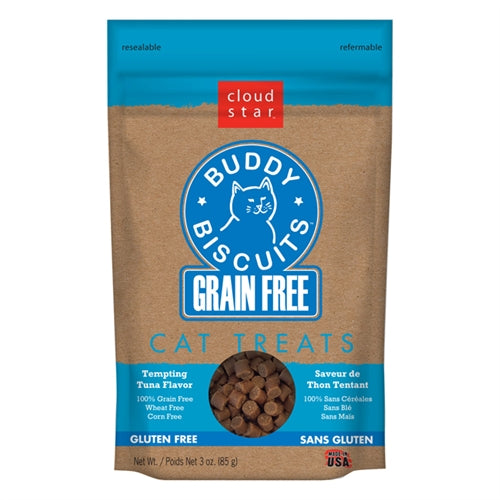 Cloud Star Grain-Free Buddy Biscuits With Tempting Tuna Cat Treats; 3oz Bag for your Pet Dog with Pet Store X!