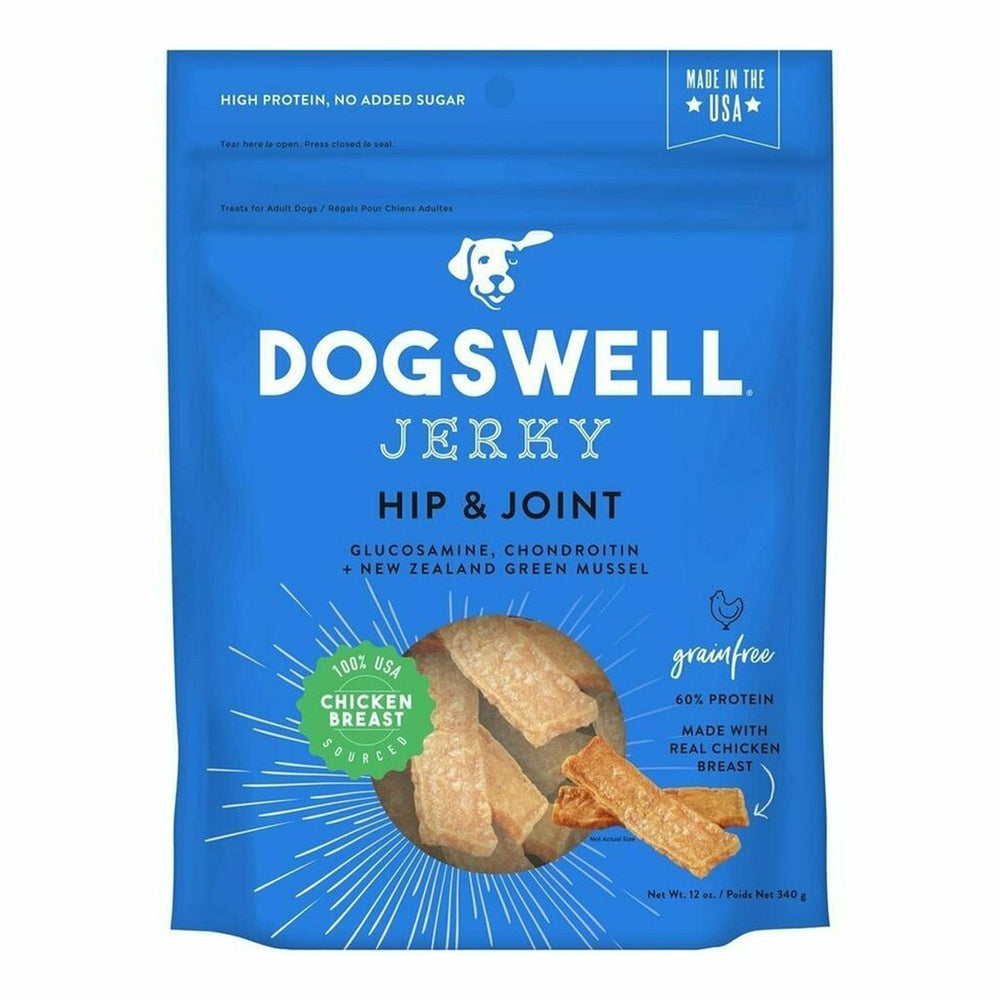 Dogswell Hip & Joint Grain-Free Jerky Dog Treat Regular Chicken 12oz for your Pet Dog with Pet Store X!