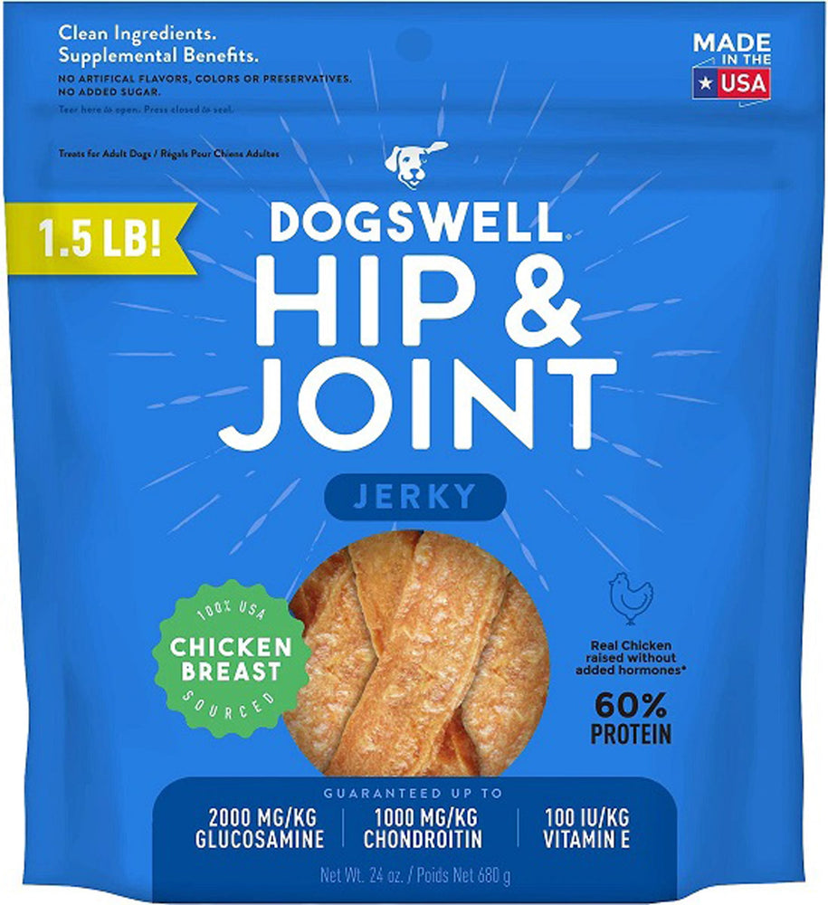 Dogswell Hip & Joint Grain-Free Jerky Dog Treat Regular Chicken 1ea/24 oz for your Pet Dog with Pet Store X!