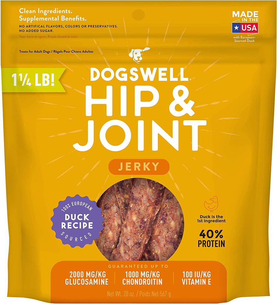 Dogswell Hip & Joint Grain-Free Jerky Dog Treat Regular Duck 1ea/20 oz for your Pet Dog with Pet Store X!